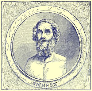 Homère, illustration de The Illustrated History of the World, publiée vers 1880 - English School