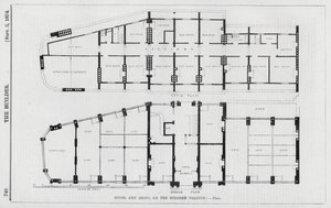Hôtel et boutiques, sur le viaduc de Holborn (gravure) - English School