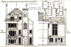Maison et Studio, Steeles Road, Haverstock Hill, de The Building News, 9 février 1877