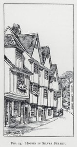 Maisons dans Silver Street (gravure)