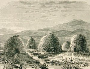 Cabanes à Uig vers 1880, de 
