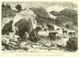 Paysage européen idéal de la période du Pléistocène - English School