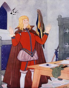Illustration pour Le Prince Heureux par Oscar Wilde (lithographie en couleur) - English School