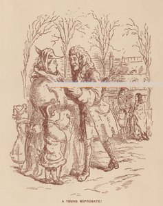 Illustration pour The Virginians de Thackeray (lithographie) - English School