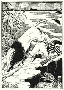 Illustration pour Les Aventures du baron de Münchhausen (gravure) - English School