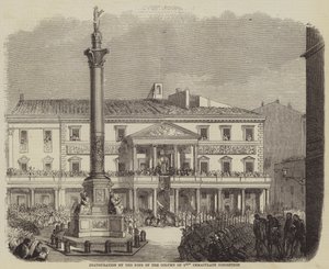 Inauguration par le Pape de la colonne de l