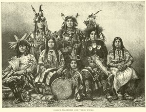 Guerriers indiens et leurs épouses - English School