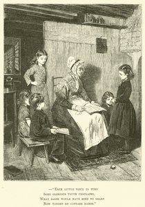 Enfants apprenants (gravure) - English School