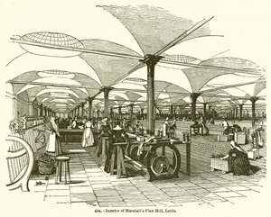 Intérieur de la filature de lin de Marshall, Leeds