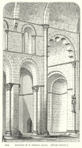 Intérieur de S Isidoro, Leon (gravure) - English School