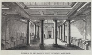 Intérieur de la Bourse de Londres, Mark-Lane (gravure) - English School