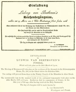 Invitation aux funérailles de Beethoven - English School