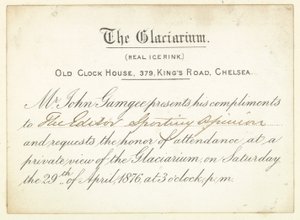 Invitation au Glaciarium en 1876 - English School