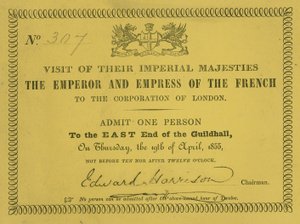 Invitation à la visite de leurs Majestés Impériales, l