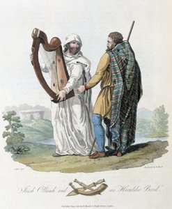 Barde irlandais et voyageur - dans Celtes et Goths, coutumes des habitants des îles britanniques du début du 6e siècle et des nations gothiques de la côte ouest de la Baltique, par S.R. Meyrick et Ch. Smith
