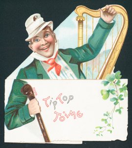 Irlandais avec shalali et harpe, carte
