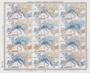 Isobares et isohyètes, Europe centrale et méridionale