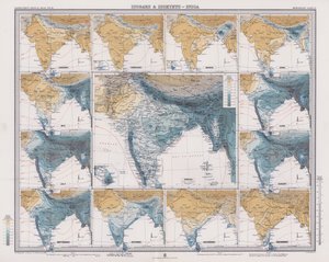 Isobares et isohyètes, Inde