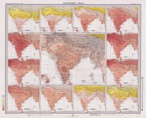 Isothermes, Inde (lithographie en couleur)