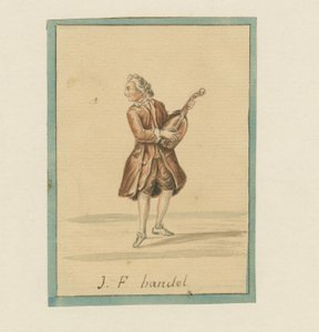 J. F. Handel, milieu du XIXe siècle (encre, crayon et lavis sur papier) - English School