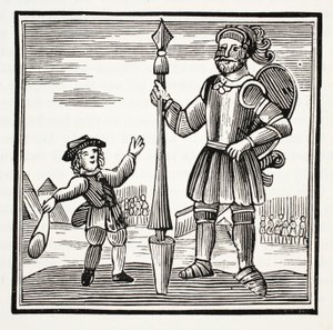 Jack et le Géant, illustration de Chap-books du XVIIIe siècle par John Ashton, pub. 1882