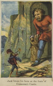 Jack souffle dans sa corne à la porte du château de Cormoran