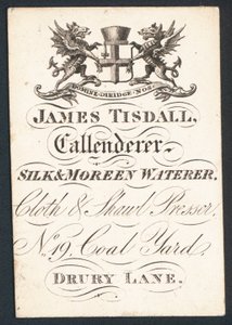 James Tisdall, calandreur, soie et moreen, carte de visite