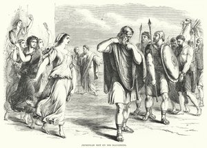 Jephthé accueilli par sa fille (gravure) - English School