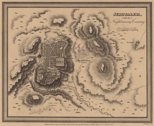 Jérusalem, avec le pays voisin (gravure)
