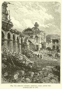 Église des Jésuites, Arequipa, Pérou, après le tremblement de terre de 1868 - English School