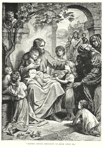Jésus-Christ et les enfants (gravure) - English School