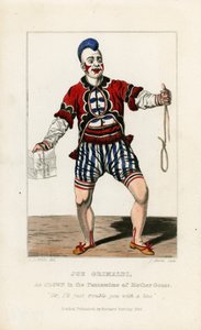 Joe Grimaldi, en clown dans la pantomime de Mother Goose