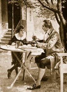 Johann Wolfgang von Goethe instruisant son fils, August, à tirer à l