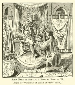 John Bale Présentant un Livre à Édouard VI