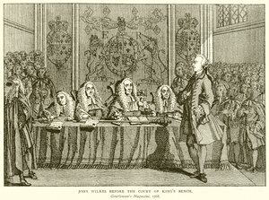 John Wilkes devant la Cour du Banc du Roi - English School
