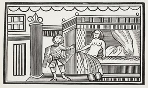 Joseph et sa maîtresse, illustration de Chap-books du XVIIIe siècle par John Ashton, pub. 1882