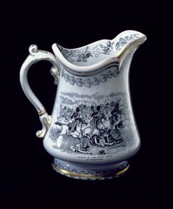 Cruche avec une représentation de la charge des Scots Greys à Balaclava