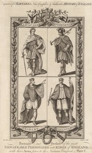 Jules César, un général danois, Egbert et Ethelwolf, illustration de 