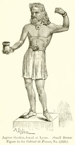Jupiter Gaulois trouvé à Lyon. (Petite figure en bronze du Cabinet de France, n° 2 929) (gravure) - English School