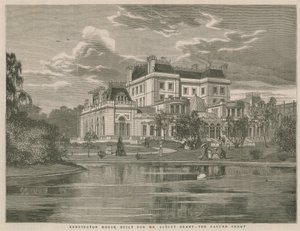 Kensington House, construite pour M. Albert Grant, la façade du jardin - English School