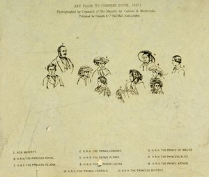 Plan clé du portrait de la famille royale à Osborne House, 1857