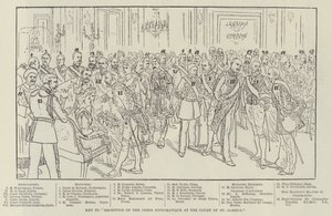 Clé de "Réception du corps diplomatique à la cour de Saint-James"