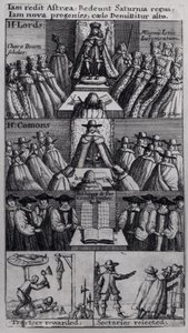 Le roi Charles II (1630-85) avec les Chambres du Parlement, 1660
