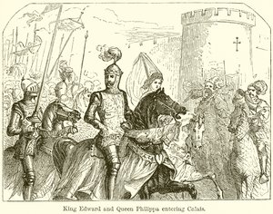 Le Roi Édouard et la Reine Philippa Entrant à Calais - English School