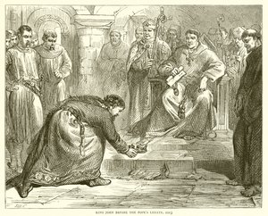 Le roi Jean devant le légat du pape, 1213 - English School