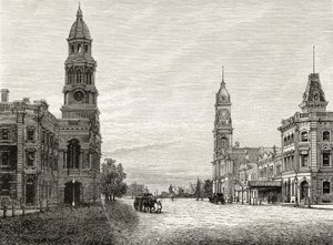 Rue King William, Adélaïde, c.1880, de 