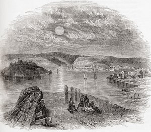 Kinsale, comté de Cork, Irlande au 19e siècle, de Old England: A Pictorial Museum, pub. 1847 - English School