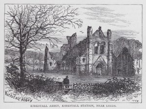 Abbaye de Kirkstall, gare de Kirkstall, près de Leeds (gravure)