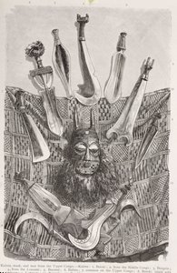 Couteaux, masque et natte du Haut Congo, de 