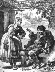 La Mégère apprivoisée - Illustration dans "Œuvres complètes de William Shakespeare" 1866